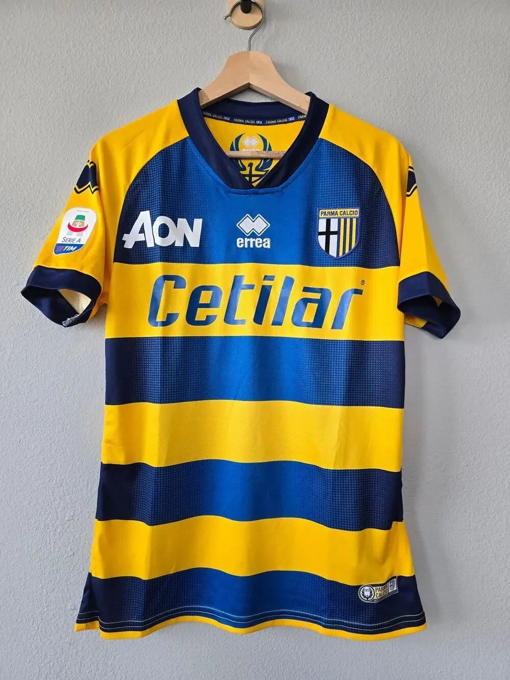 Parma Calcio 2018 2019 Errea Away Soccer Jersey Serie A Mens M Italy Football